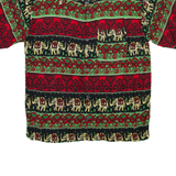 Elephant Mens Shirt Green Crazy Pattern S