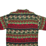 Elephant Mens Shirt Green Crazy Pattern S
