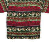 Elephant Mens Shirt Green Crazy Pattern S
