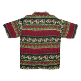 Elephant Mens Shirt Green Crazy Pattern S
