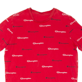 CHAMPION All Over Print Mens T-Shirt Red M