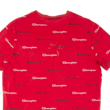 CHAMPION All Over Print Mens T-Shirt Red M