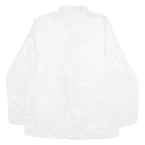 Mens Shirt White Crazy Pattern Long Sleeve M