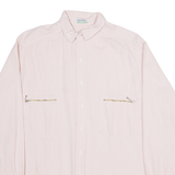 BENETTON Mens Plain Shirt Pink Long Sleeve M