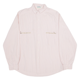 BENETTON Mens Plain Shirt Pink Long Sleeve M