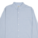 TIMBERLAND Mens Plain Shirt Blue Long Sleeve L