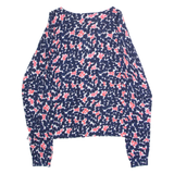 JOULES Womens Patterned Cardigan Blue Floral Tight Knit UK 14