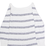GAP Womens Patterned Jumper White Striped Crew Neck Tight Knit M