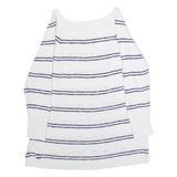 GAP Womens Patterned Jumper White Striped Crew Neck Tight Knit M