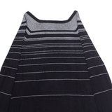 WHITE STUFF Womens Patterned Jumper Black Striped Crew Neck Viscose UK 10