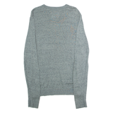HOLLISTER Mens Patterned Jumper Green Crew Neck Tight Knit M