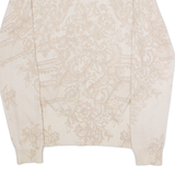 MONSOON Womens Patterned Cardigan Cream Floral Tight Knit UK 12