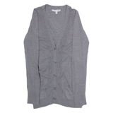 CREW CLOTHING Womens Cardigan Grey V-Neck Tight Knit UK 8