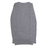 CREW CLOTHING Womens Cardigan Grey V-Neck Tight Knit UK 8