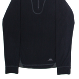 TRESPASS Mens Fleece Black Colourblock 1/4 Zip XS