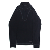 TRESPASS Mens Fleece Black Colourblock 1/4 Zip XS