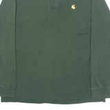 CARHARTT Mens Polo Shirt Green Long Sleeve XL