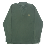 CARHARTT Mens Polo Shirt Green Long Sleeve XL
