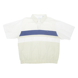 SADDLEBROOK Mens Polo Shirt Beige Striped L