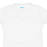 ADIDAS Womens Polo Shirt White Striped L