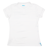 ADIDAS Womens Polo Shirt White Striped L