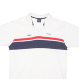 UMBRO Mens Polo Shirt White Striped XL