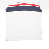UMBRO Mens Polo Shirt White Striped XL