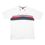 UMBRO Mens Polo Shirt White Striped XL