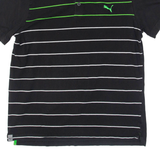 PUMA Mens Polo Shirt Black Striped L