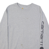 CARHARTT Mens T-Shirt Grey Long Sleeve S