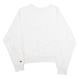 CHAMPION Cropped Womens Sweatshirt White Crew Neck S
