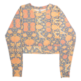 HYPE Cropped Womens Sweatshirt Orange Crew Neck UK 12