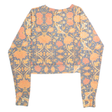 HYPE Cropped Womens Sweatshirt Orange Crew Neck UK 12