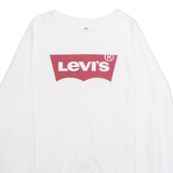 LEVI'S Womens Sweatshirt White Crew Neck S