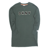 DKNY Womens Jumper Dress Grey Long Sleeve Knee Length S
