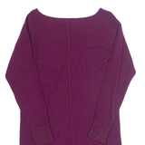 WHITE STUFF Womens Jumper Dress Purple Wool Long Sleeve Knee Length UK 10