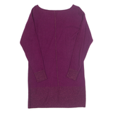 WHITE STUFF Womens Jumper Dress Purple Wool Long Sleeve Knee Length UK 10