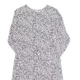 LEVI'S Womens Shift Dress White Crazy Pattern Long Sleeve Knee Length XS