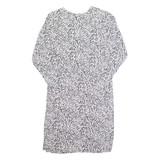 LEVI'S Womens Shift Dress White Crazy Pattern Long Sleeve Knee Length XS