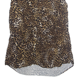 ZARA Womens A-Line Dress Brown Animal Print Long Sleeve Hi-Low S