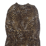 ZARA Womens A-Line Dress Brown Animal Print Long Sleeve Hi-Low S