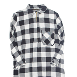 ZARA Womens Shirt Dress Black Check Long Sleeve Knee Length S