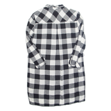 ZARA Womens Shirt Dress Black Check Long Sleeve Knee Length S