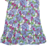 ZARA Womens Day Dress Blue Floral Short Sleeve Knee Length S