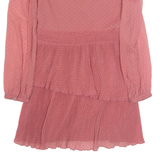ZARA Womens Fit & Flare Dress Pink Long Sleeve Knee Length L