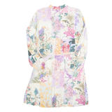 ZARA Button Up Womens Day Dress Pink Floral Long Sleeve Knee Length S