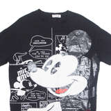 TONE Mickey Mouse Womens T-Shirt Dress Black Short Sleeve Knee Length M
