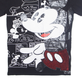 TONE Mickey Mouse Womens T-Shirt Dress Black Short Sleeve Knee Length M