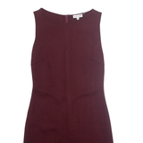 REISS Womens Shift Dress Maroon Viscose Sleeveless Knee Length UK 10
