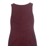 REISS Womens Shift Dress Maroon Viscose Sleeveless Knee Length UK 10